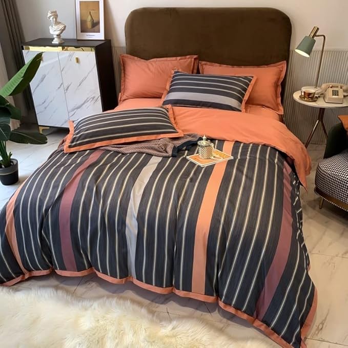 striped-bedding-set-in-warm-tones-luxurious-velvet-for-cozy-homes-glaveri