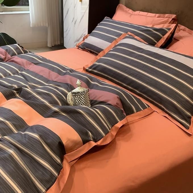 striped-bedding-set-in-warm-tones-luxurious-velvet-for-cozy-homes-glaveri