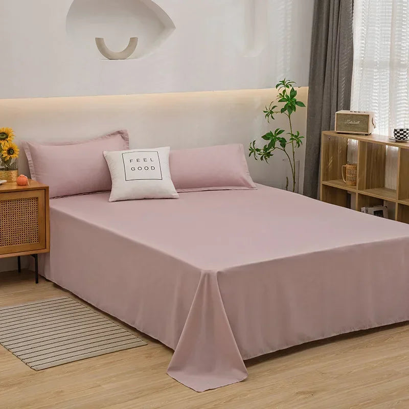 solid-colour-bed-sheet-soft-durable-bedding-for-home-office-use-glaveri